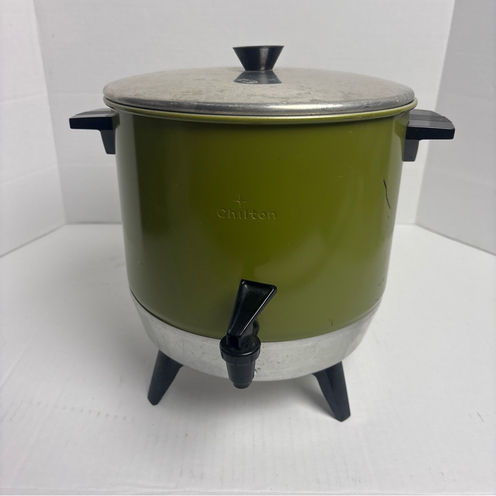 Vintage Chilton Aluminum Products Coffee Pot Green Retro Electric 40 Cups Office